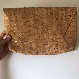 J by J.Crew (J crew Factory) cork gold clutch NWT